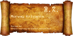 Murvay Krizanta névjegykártya